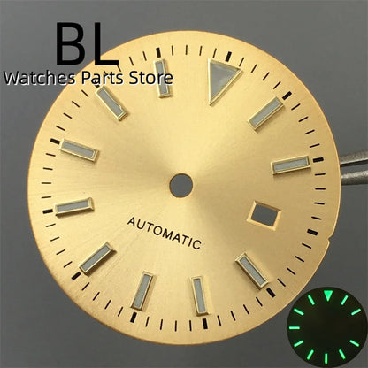 BLIGER 24.5mm Watch Dial Hand Set Sunburst Gray Rose White Mother Pearl Dial Roman Diamond Index Fit NH05 Movement Women Watches