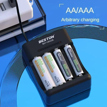 2/4/8 Slots AA AAA 1.2V Ni-MH Rechargeable Batteries Charging with Indicator Light Electric Chargers Smart USB Battery Charger