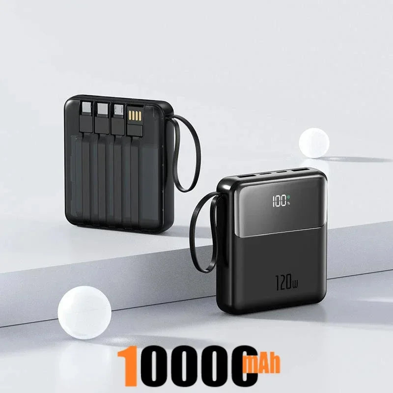 Portable Power Bank 50000mAh 120W Super Fast Charging Mobile External Battery With Four Cable Charger Suitable For iPhone Xiaomi