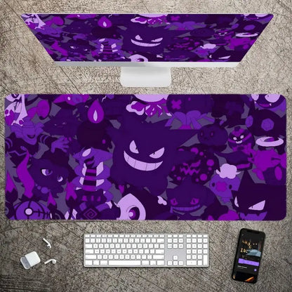MINISO P-Pokemon-Gengar Grande Mousepad Large Gaming Mouse Pad Lock Edge Thickened Computer Keyboard Table Desk Mat