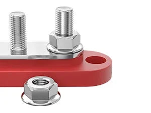 150A Terminal Bus Bar 5*M8 Studs Battery Power Distribution Block Red Black 12V Car Busbars for Automotive Marine Boat