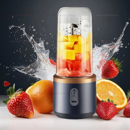 Portable Juicer Cup 6 Blade Blender Household Fruit Juicer Smoothie Mixer Machine USB Rechargeable Juice Extractor Kitchen Tool