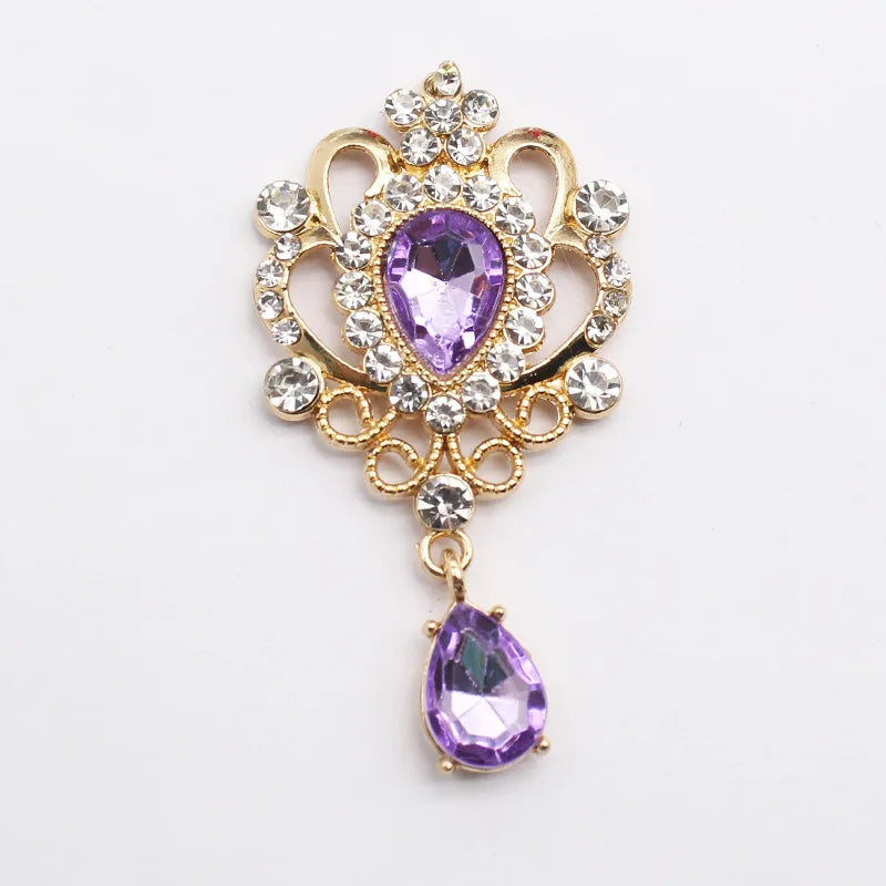 32*60mm Droplet diamond pendant accessories, flat bottom brooch accessories, DIY accessories, headwear accessories 5/10/20PCS