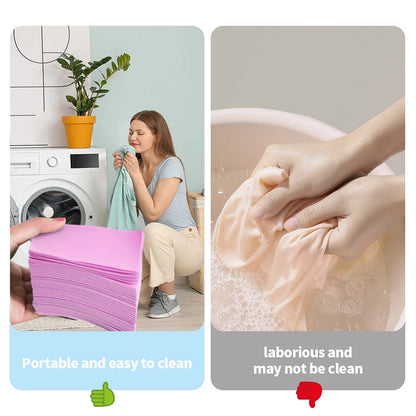 30PCS Laundry Detergent Sheets Easy Dissolve Laundry Tablets Strong Deep Cleaning Detergent Laundry Soap for Washing Machine