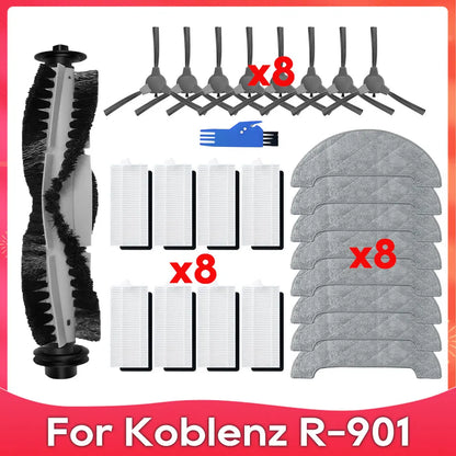 Fit For Koblenz R-901 Roller Side Brush Hepa Filter Mop Cloths Rag Robot Vacuums Accessories Replacement Spare Part