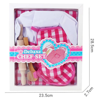 Kitchen Toy Play House For Girls Kids Simulation Kitchen Toy Utensils Supplies Set Baking Tools Cake Apron Chef Clothes Gift