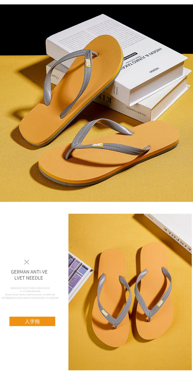 Men's Flip Flops 2025 Summer New Casual Versatile Clip Toe Beach Shoes Trendy Outerwear Anti Slip Cool Slippers