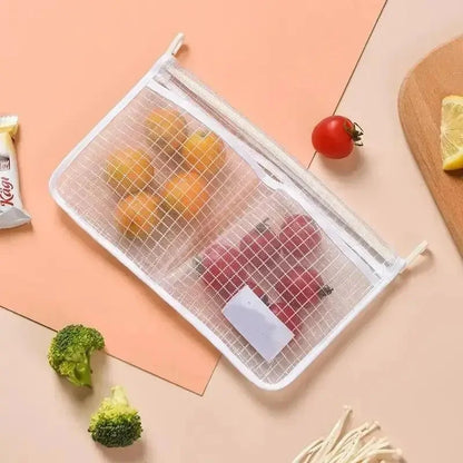 1pc Refrigerator Door Organizer Fridge Hanging Mesh Bag For Kitchen Storage Bag