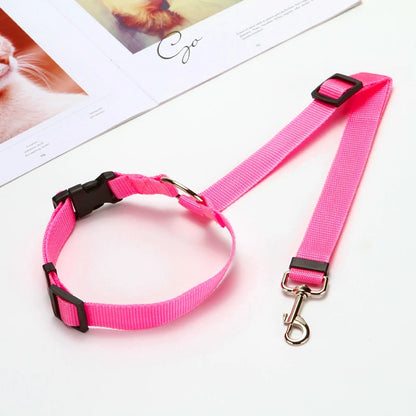 Secure Your Pet in the Car with This Adjustable Harness & Seat Belt Lead Leash!