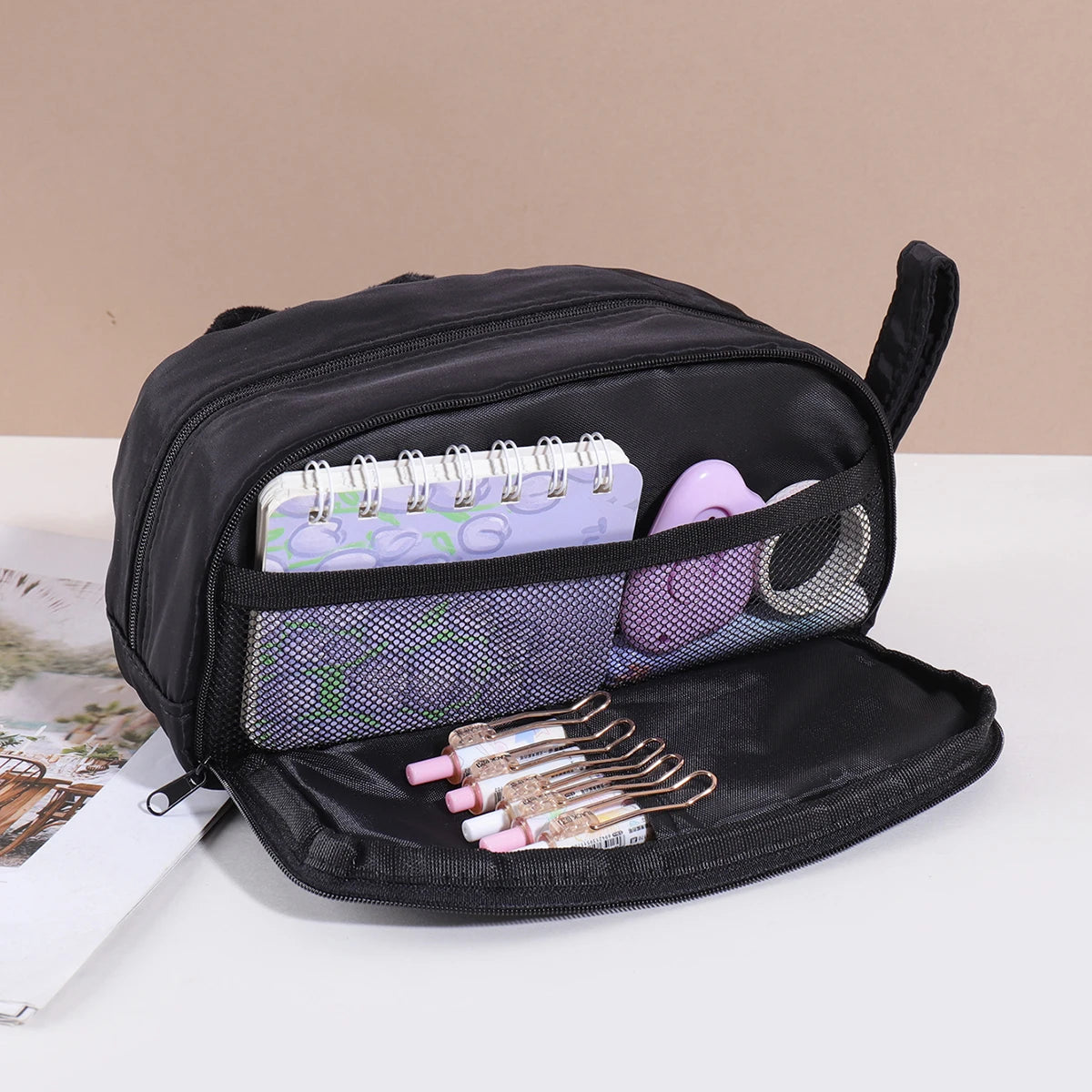 1 pc pencil case in the shape of a cute animal, cartoon-style, stylish and portable school supplies, back-to-school essentials