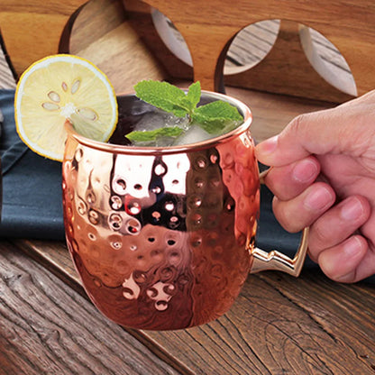 1-3pcs 550ml Hammered Copper Plated Moscow Mule Mug Beer Cup Coffee Cup Mug Copper Plated Canecas Mug Travel Mug Champagne Party