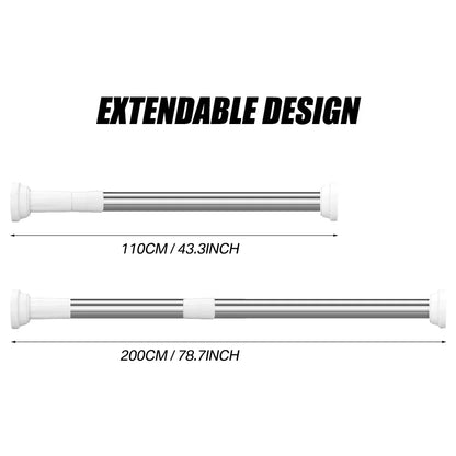 Adjustable Shower Curtain Pole Telescopic Curtain Pole Extendable Curtain Pole Shower Curtain Rod No Drill Curtain Rod