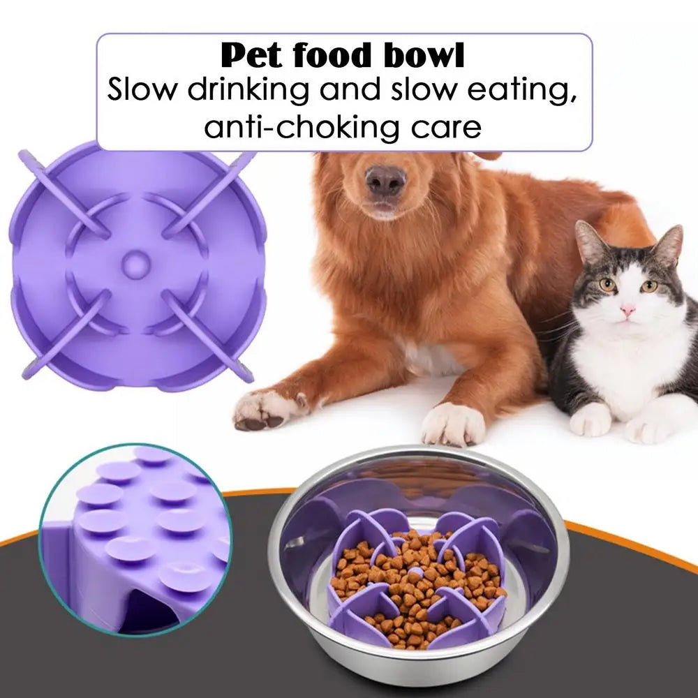 Pet Bowl Slow Feeder | Silicone Dog Slow Feeder Bowl Large Breed | Pet Slower Food Feeding Dishes Interactive Bloat Stop Dog Bow