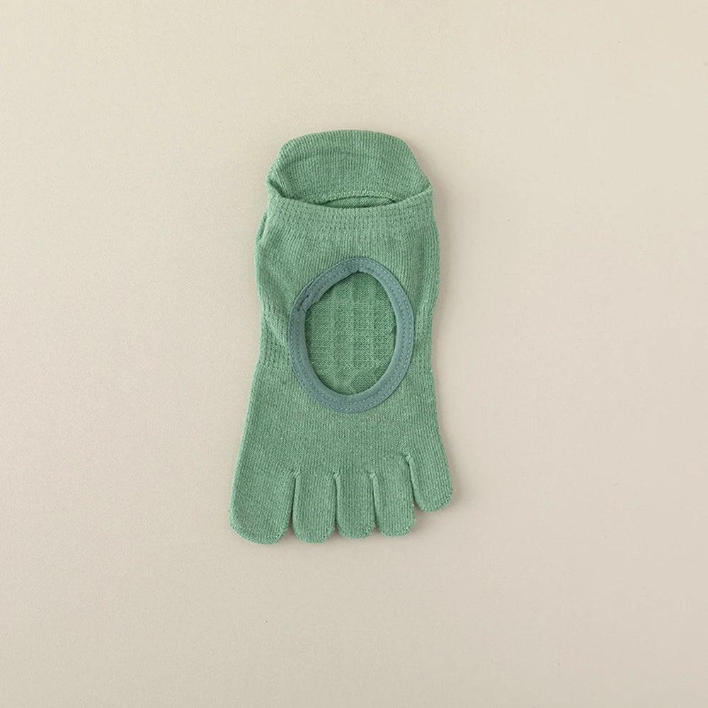 Yoga Socks for Women toe socks non slip Pilates class Hollow out Breathable anti-slip socks five fingers aerobics cotton socks