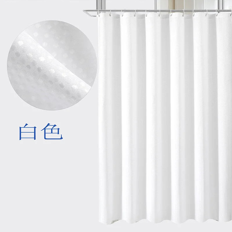 Plain Waffle Waterproof and Mildew-proof Polyester Shower Curtain, Bathroom Curtain, Bathroom Partition Curtain, Shower Curtain