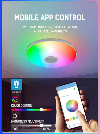 RGB Smart Ceiling Light LED Interior Home Decorative Light 42W 60W 220V Luster Dimming Remote Control WIFI Bluetooth Living Room
