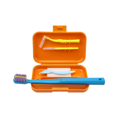 1 Box Portable Travel Dental Cleaning Set Oral Cleaning Care Toothbrush Interdental Brush Teeth Whitening Orthodontic Care Kit