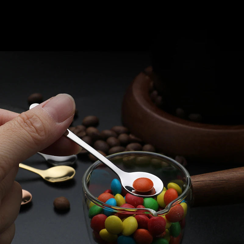 304 Stainless Steel Flavoring Spoon Salt Spoon Coffee Stirring Spoon Cute Dessert Spoon Mini Ice Cream Spoon