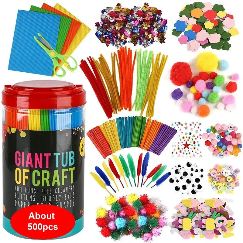 Arts and Crafts Supplies for Kids DIY Crafting School Kindergarten Homeschool Supplies Arts Set Toys for Children
