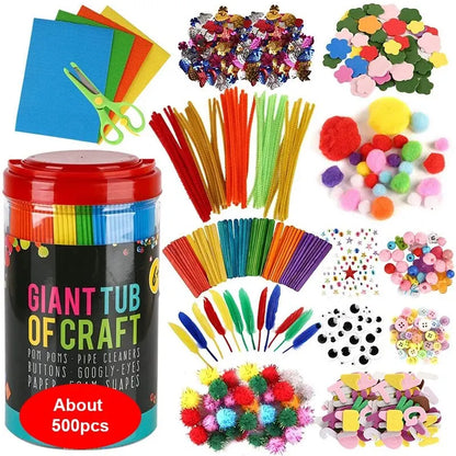 Arts and Crafts Supplies for Kids DIY Crafting School Kindergarten Homeschool Supplies Arts Set Toys for Children