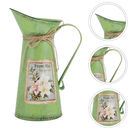 Tin Bucket Rustic Water Can Decor Decorative Toy Floral Containers Iron Farmhouse Retro Buckets