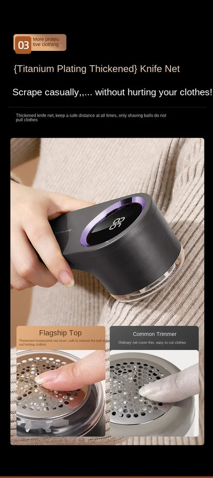Lint Remover for Clothing Portable Electric Fuzz Pellet Remover LED Display Rechargeable for Clothes Fabric Shaver Fluff Remover