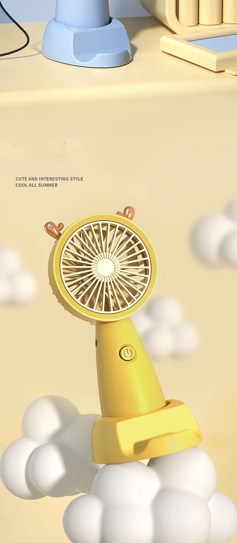 USB Handheld Small Electric Fan Summer Student Desktop Portable Handheld Mini Small Electric Fan