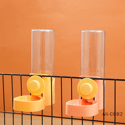 Automatic Pet Feeder Cage Hanging Bowl Water Bottle Food Container Dispenser For Puppy Cats Rabbit Birds Pet Feeding Product