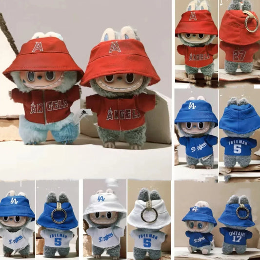 Hot Labubu Doll Clothes 15/17cm Labubu Clothes Sitting Party Number 17 Baseball Clothes Children'S Diy Doll Accessories Gift