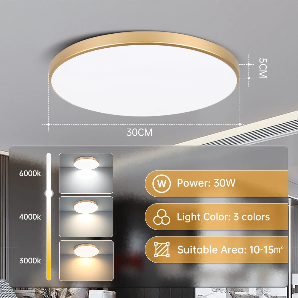 Smart Led Ceiling Light with Remote Control 3 Colors Dimmable Ceiling Lights Ultrathin Panel Lamps Bedroom Kitchen Ceiling Lamp