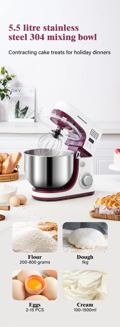 SUNATUR Electric Kitchen Blender Machine: Stand Mixer with Planetary Beater, Supports Dough Mixing,Processor for Home Appliances