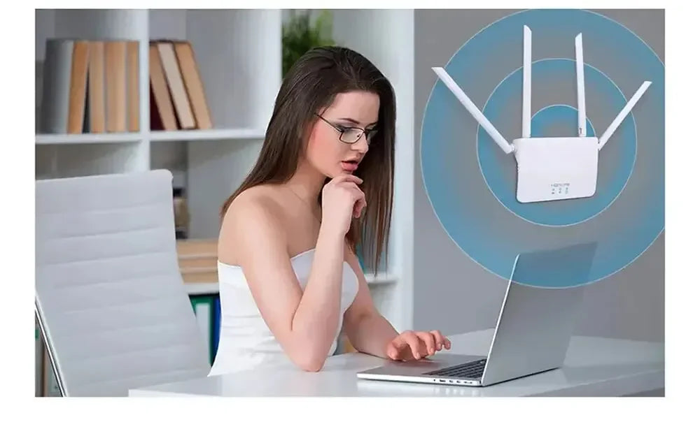 WiFi Router 4G LTE WIFI Extender Repeater 150Mbps 4 Antennas Power Signal Booster Intelligent Micro SIM Card for Home Office