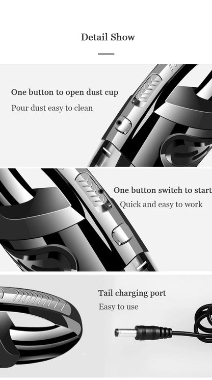 Cordless Handheld Vacuum Cleaner Powerful Cyclonic Suction Portable Rechargeable Quick Charge For Pet Hair At Home