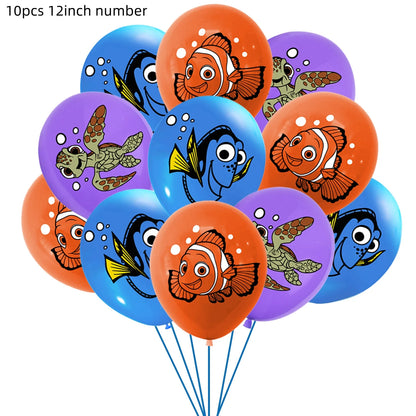 Finding Nemo Birthday Party Decoration Children Party Balloons Disposable Tableware Plates Napkins Cup Tablecloth Party Supplies