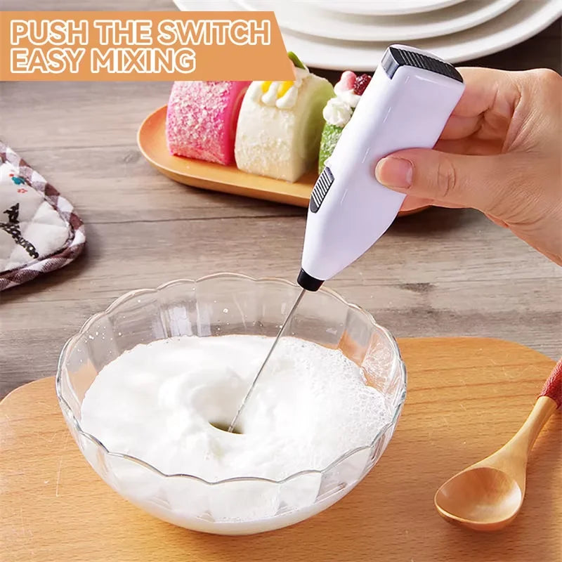 Milk Frother Handheld Mixer Electric Coffee Foamer Egg Beater Cappuccino Stirrer Mini Portable Blenders Home Kitchen Whisk Tool