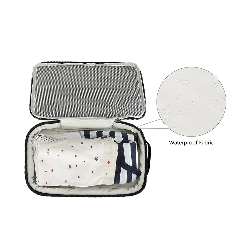 Portable Baby Travel Storage Organizer Bag Diaper Clothes Hanging Mesh Pouch Mommy Outting Bag