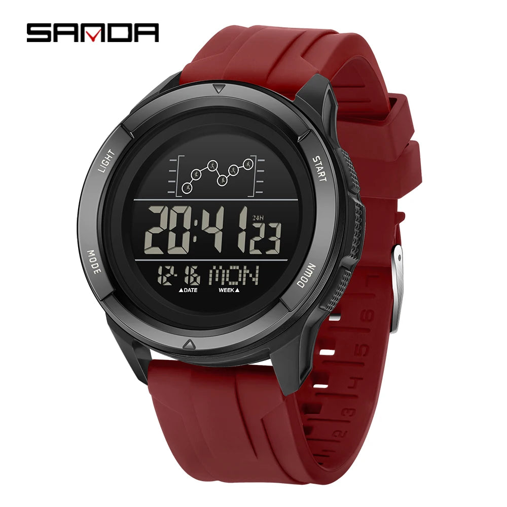 SANDA 2198 Single Monitor Male Student Electronic Watch Multifunctional Waterproof sports Student Electronic Watch 2025