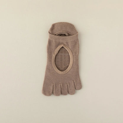 Yoga Socks for Women toe socks non slip Pilates class Hollow out Breathable anti-slip socks five fingers aerobics cotton socks