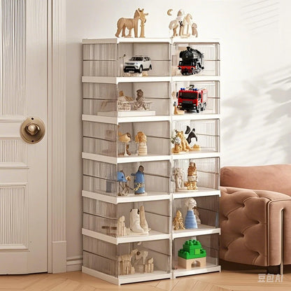 Transparent Shoes Box 6 Layers Shoe Display Case Thickened Foldable Sneaker Shoe Organizers Dustproof High-top Shoe Rack Shelf