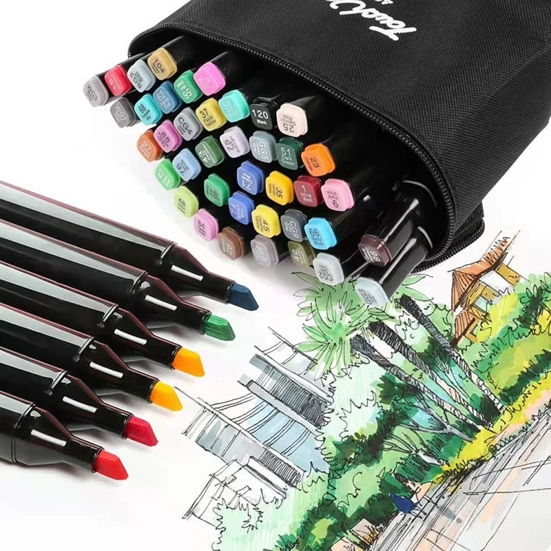 24-168 Color Alcohol Double-ended Oily Marker Painting Art Set Office Culture and Educational Supplies