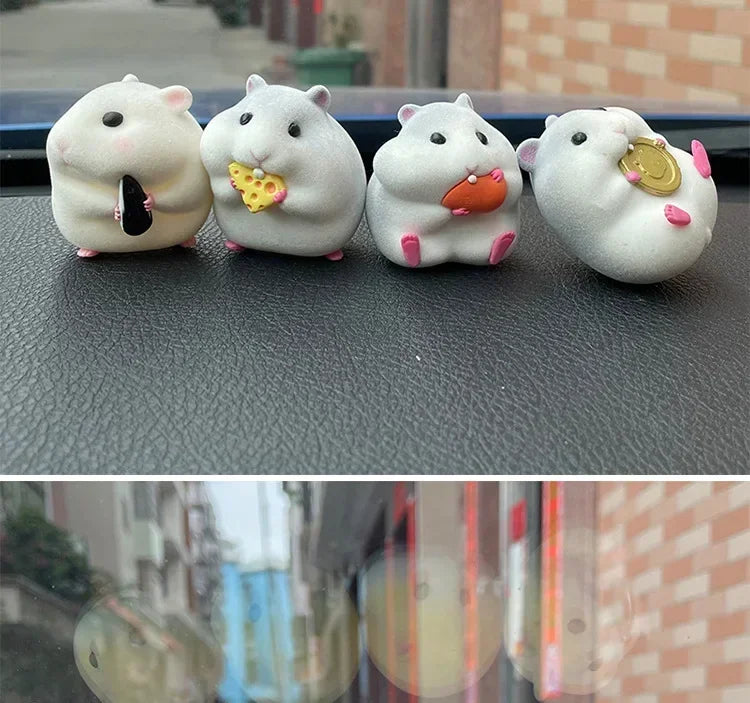 Home Decoration Cute Hatted Coin Hamster Luxury Home Decor For Car Interior Hanging Home Accessories Pendant desk decoration