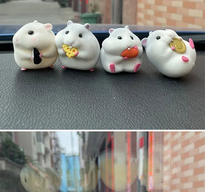 Home Decoration Cute Hatted Coin Hamster Luxury Home Decor For Car Interior Hanging Home Accessories Pendant desk decoration