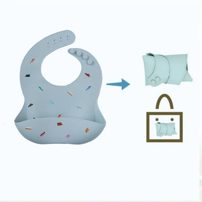 Baby silicone bib, bear bib, baby eating, children's complementary food, saliva bib, waterproof saliva towel