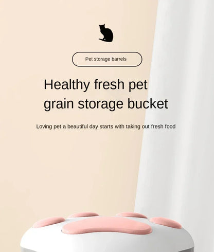 Large Dog Food Storage Bucket Pet Food Storage Bucket Food Seal Moisture-proof Cat Dry Food Bucket Storage Box Pet Dog Feeders