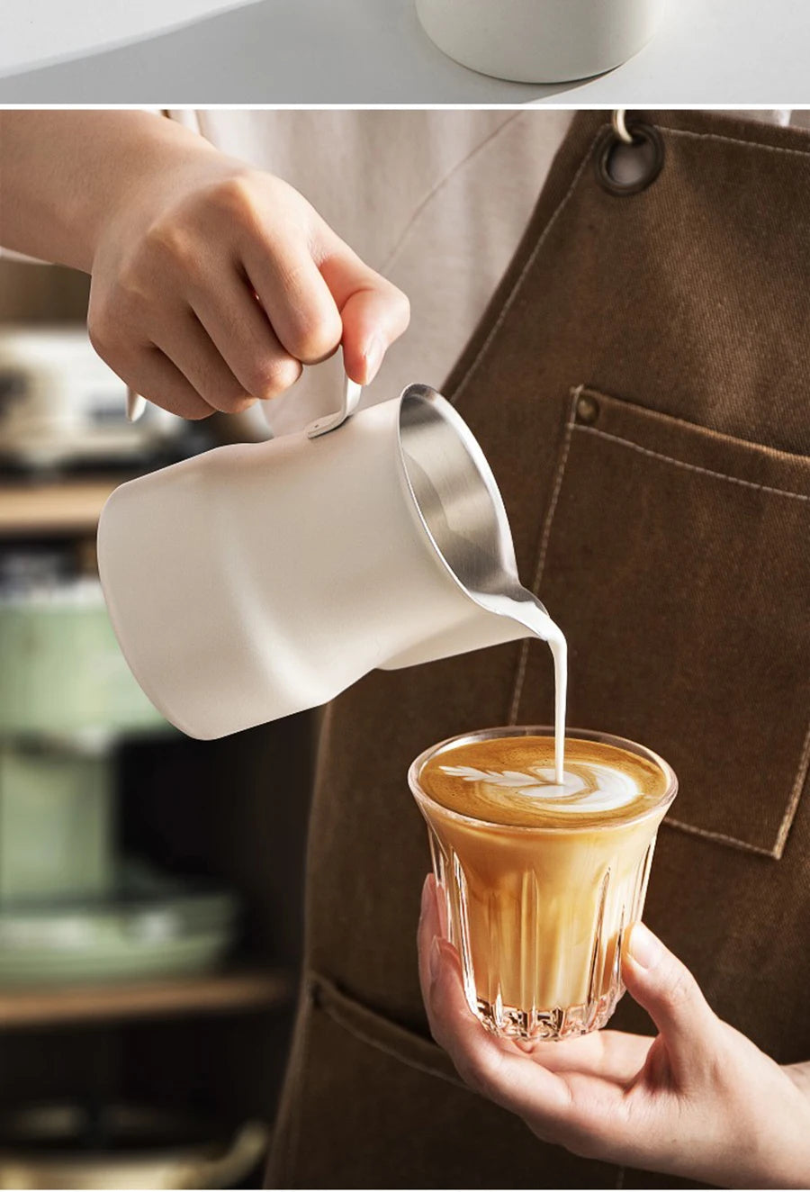 350/500/700ml Stainless Steel Milk Jug Frothing Pitcher Milk Espresso Machine Cappuccino Latte Frothing Pitcher Barista Milk Jug