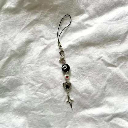 Star & Love Mobile Phone Chain, Sweet Cool Dark Mobile Phone Chain, Cute Mobile Phone Charm,  Keychain Pendant