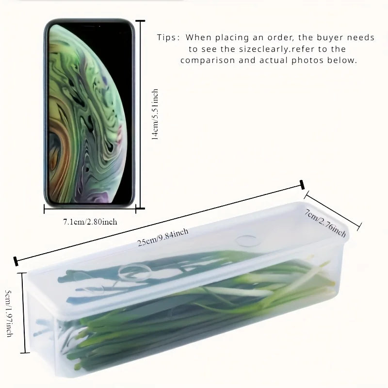 2/4PCS Long Rectangular Food Storage Containers, Plastic Reusable Refrigerator Organizer Boxes Kitchen Accessories