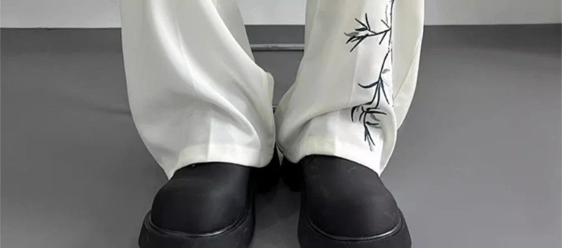 Social Tailoring Business Work Man Suits Pants Office Ice Silk Cooling Trousers for Men Fabric Korean Style Clothes Designer Up