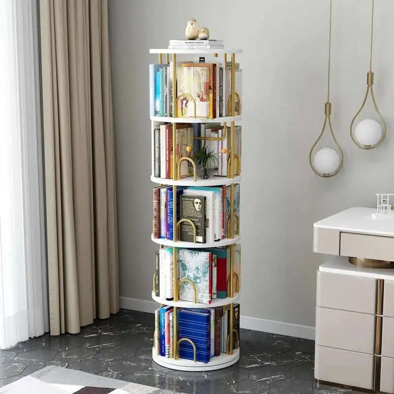 Modern Closet Bookcase Organizer Cabinet Display Rotating Bookcase Magazine Shelves Estante Para Livros Minimalist Furnitures