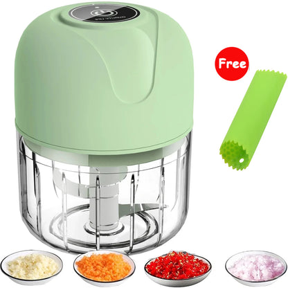 Electric Mini Garlic Chopper Portable USB Vegetable Chopper Onion Mincer Food Processor for Chili Fruit Meat Kitchen Supplies